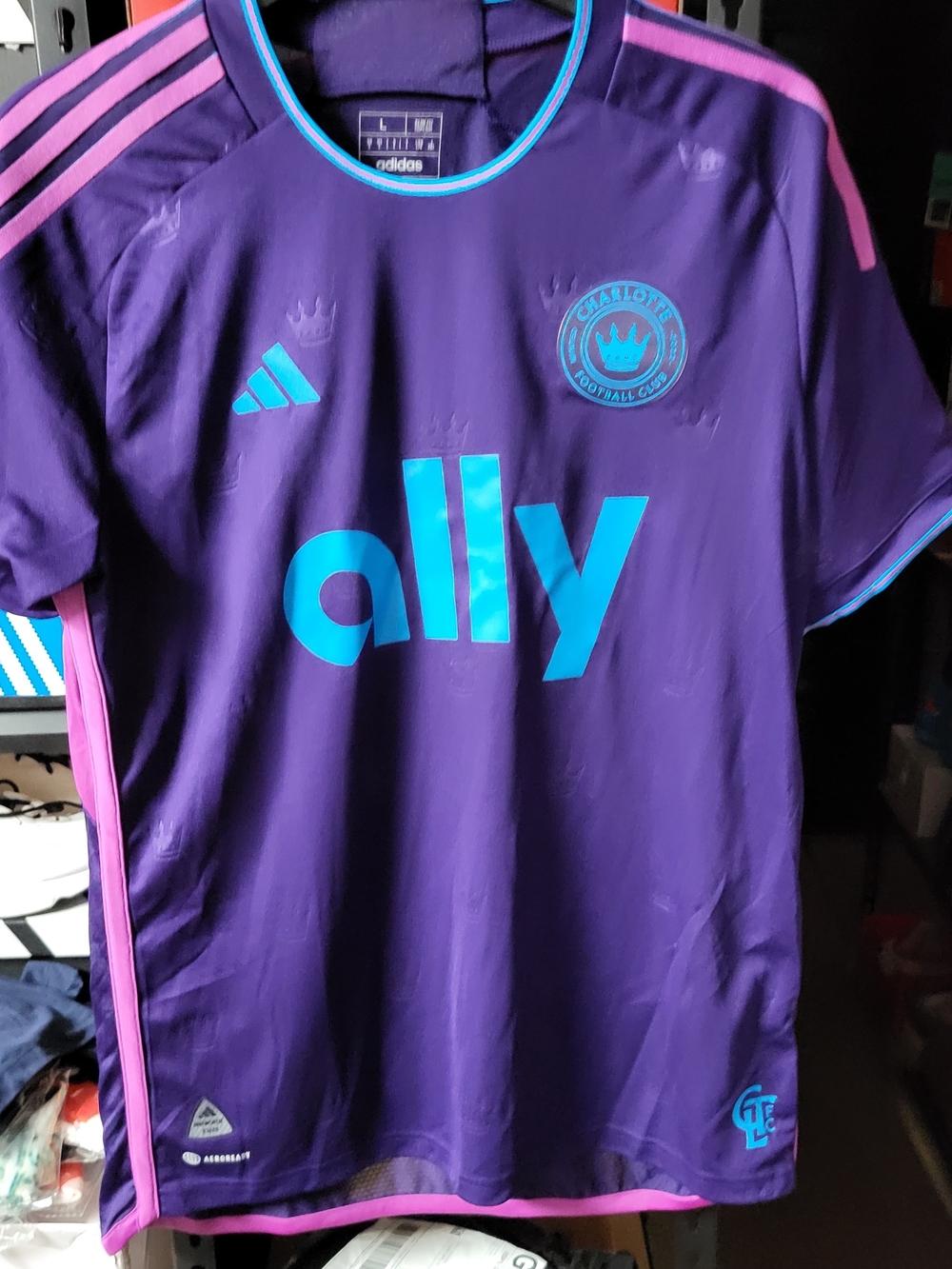 *NEW* Adidas Charlotte FC MLS Soccer Jersey Purple Pink Size Large